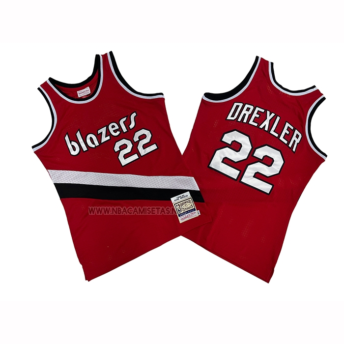 Camiseta Portland Trail Blazers Clyde Drexler NO 22 Mitchell & Ness 1983-84 Rojo